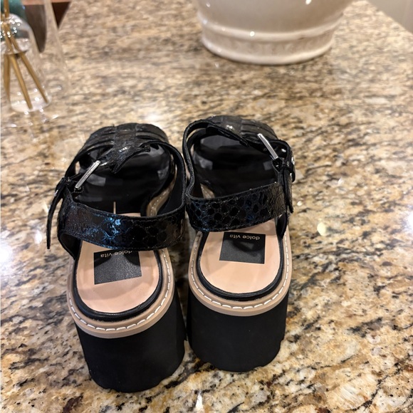 Dolce Vita Latice Black Leather Sandal